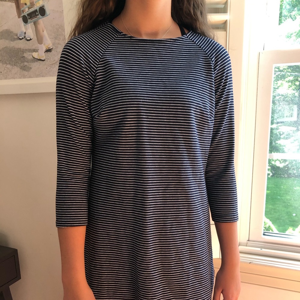 Stripped Long Sleeve T-Shirt Dress